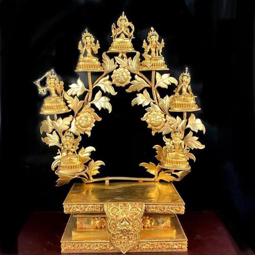 ĐẾ TƯỢNG HÀO QUANG 7 VỊ BỒ TÁT 52CM