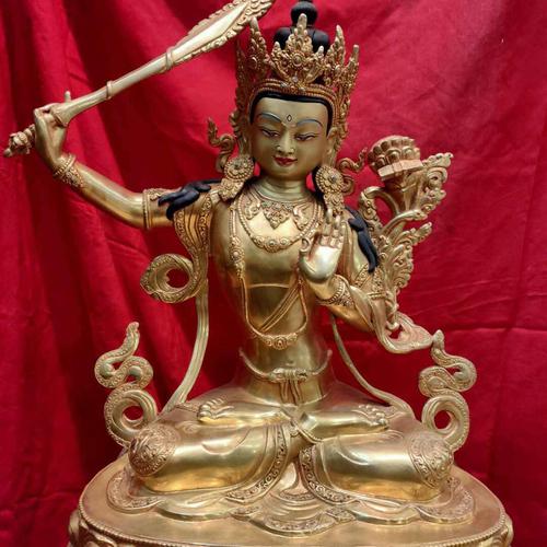 TÔN TƯỢNG VĂN THÙ SƯ LỢI BỒ TÁT NEPAL - 39CM