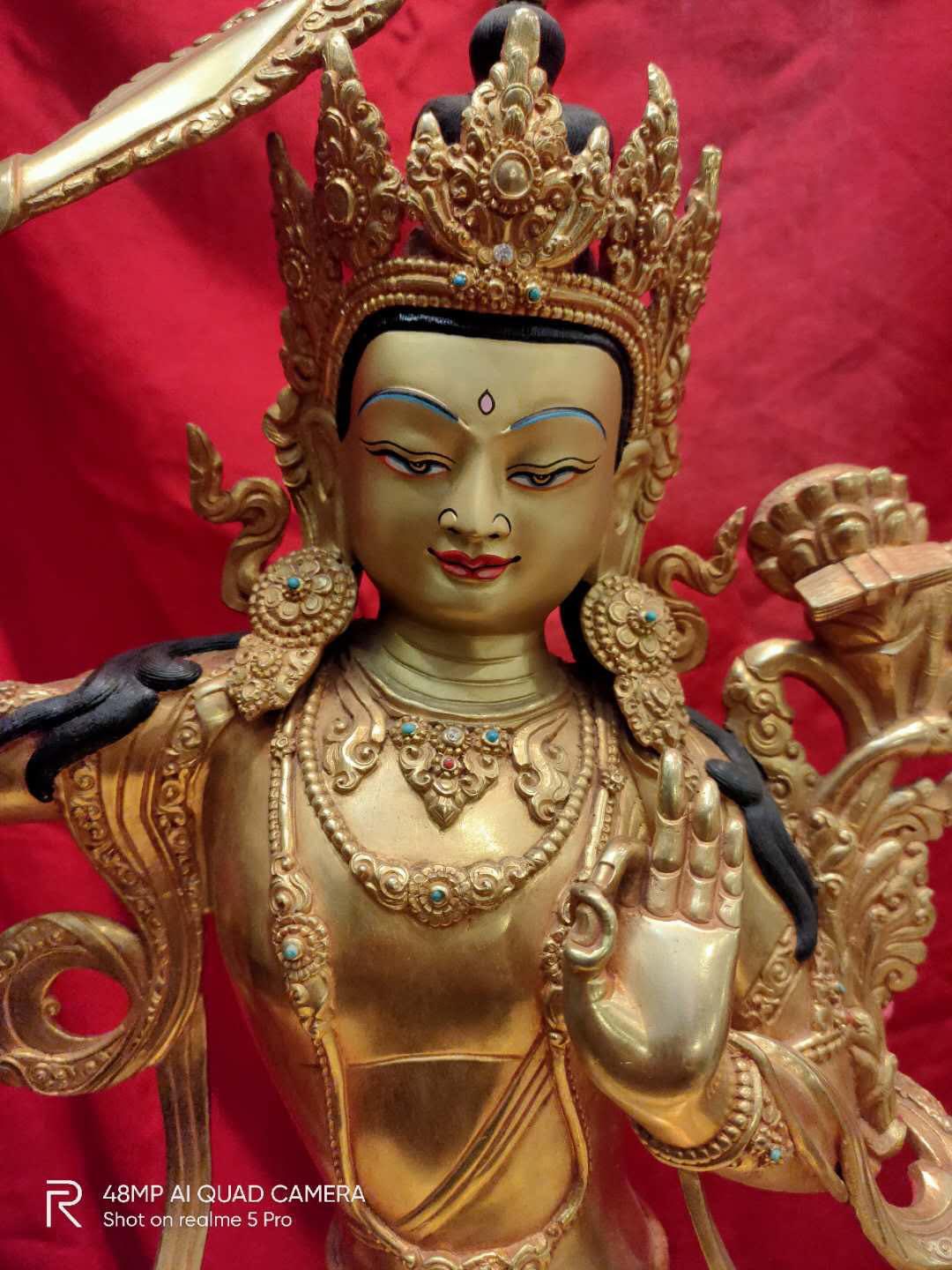 TÔN TƯỢNG VĂN THÙ SƯ LỢI BỒ TÁT NEPAL - 39CM