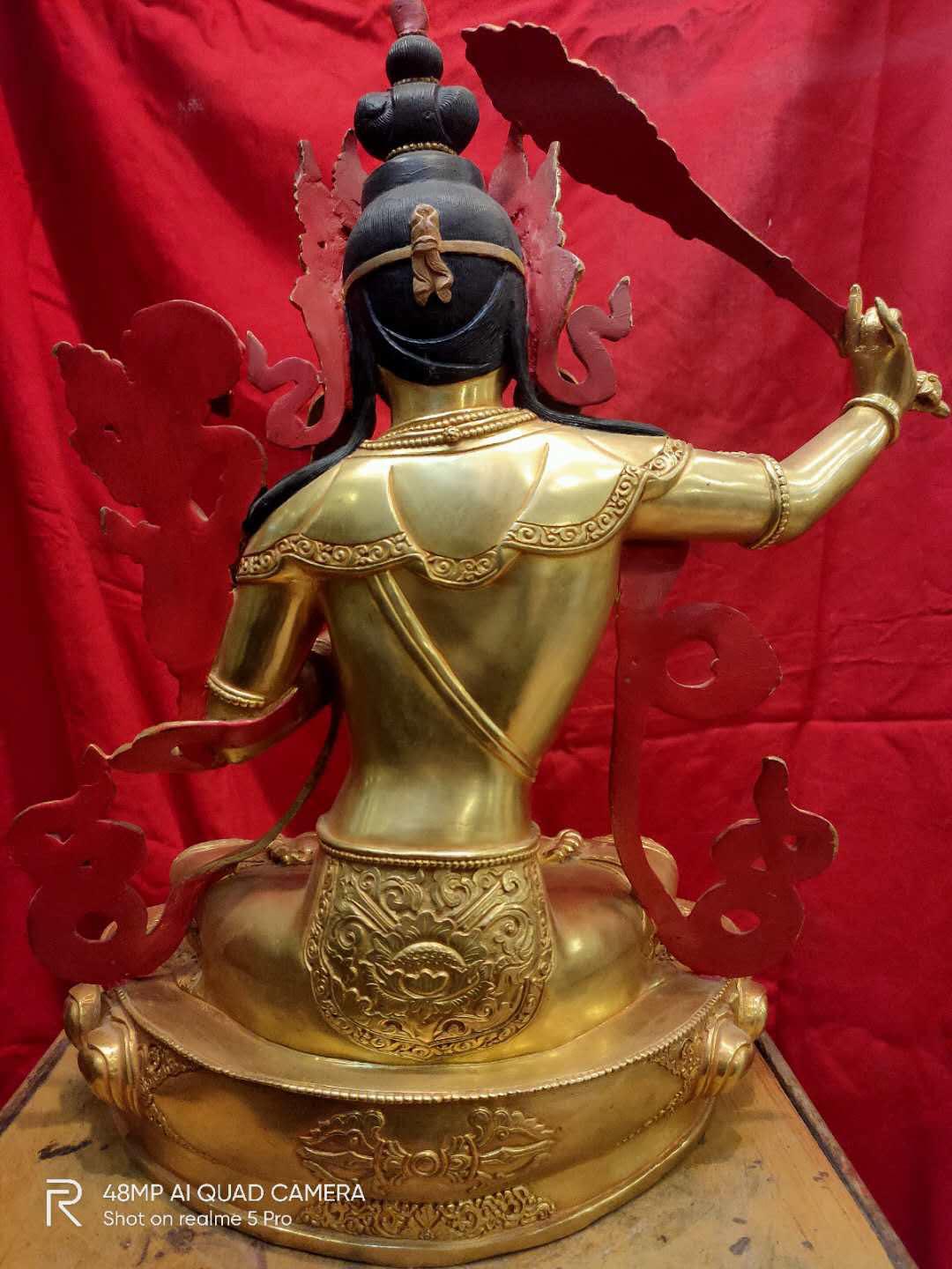 TÔN TƯỢNG VĂN THÙ SƯ LỢI BỒ TÁT NEPAL - 39CM