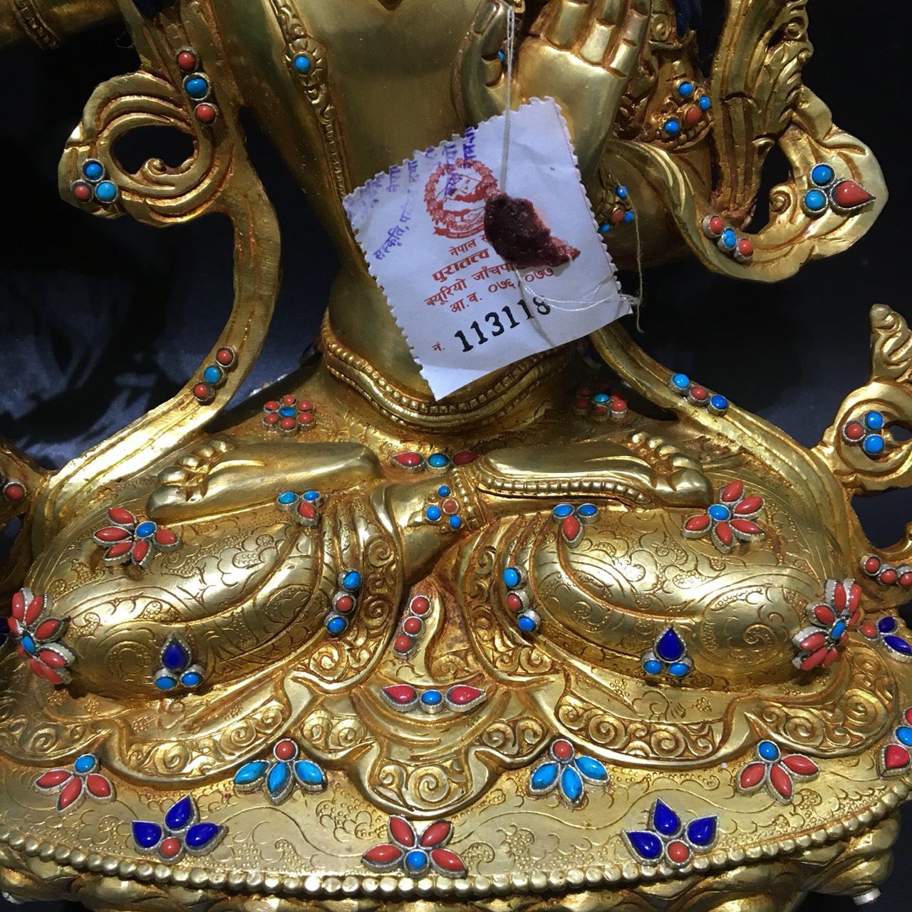 TÔN TƯỢNG VĂN THÙ SƯ LỢI BỒ TÁT NEPAL - 33CM