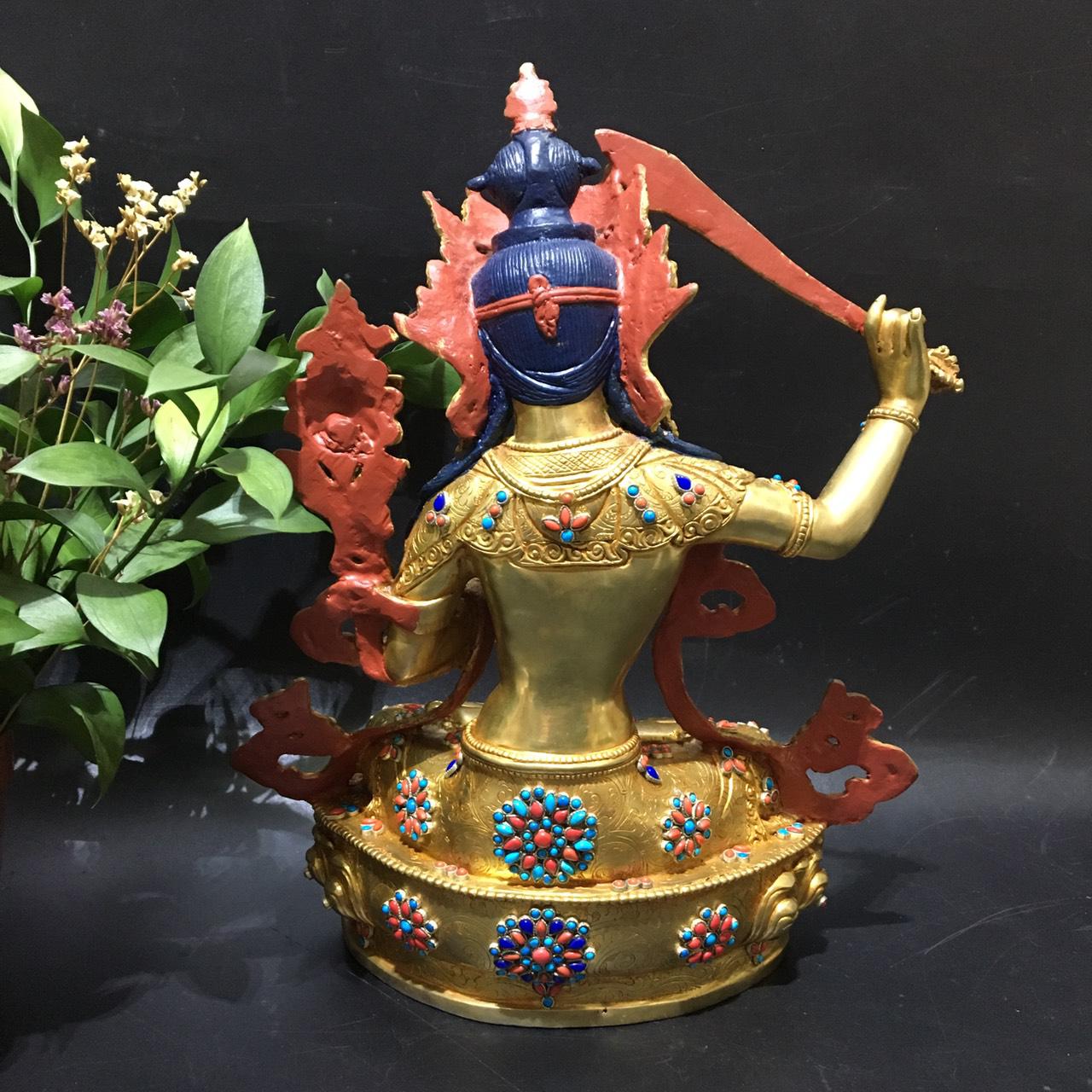 TÔN TƯỢNG VĂN THÙ SƯ LỢI BỒ TÁT NEPAL - 33CM