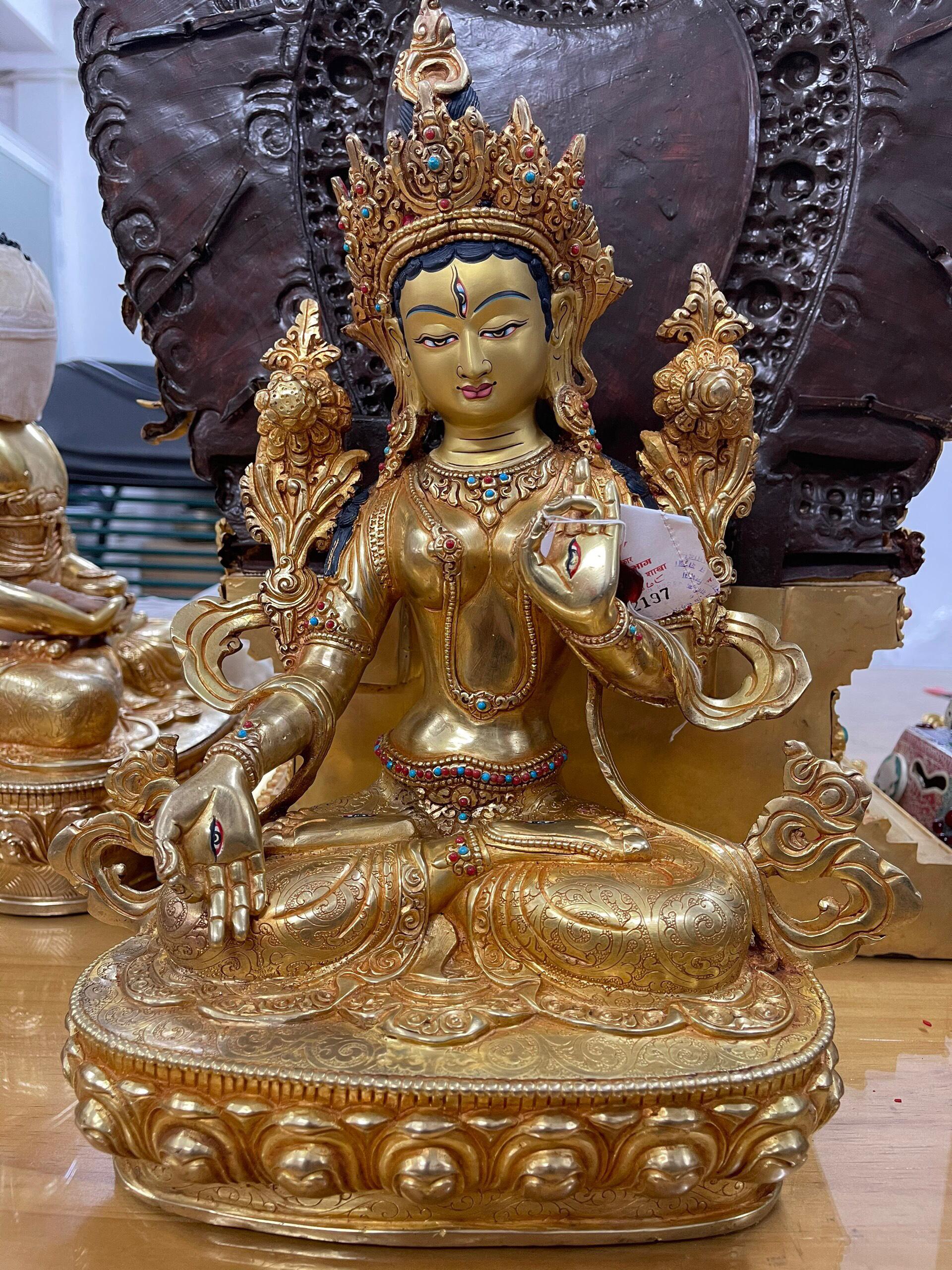 TÔN TƯỢNG TARA TRẮNG 33CM NEPAL