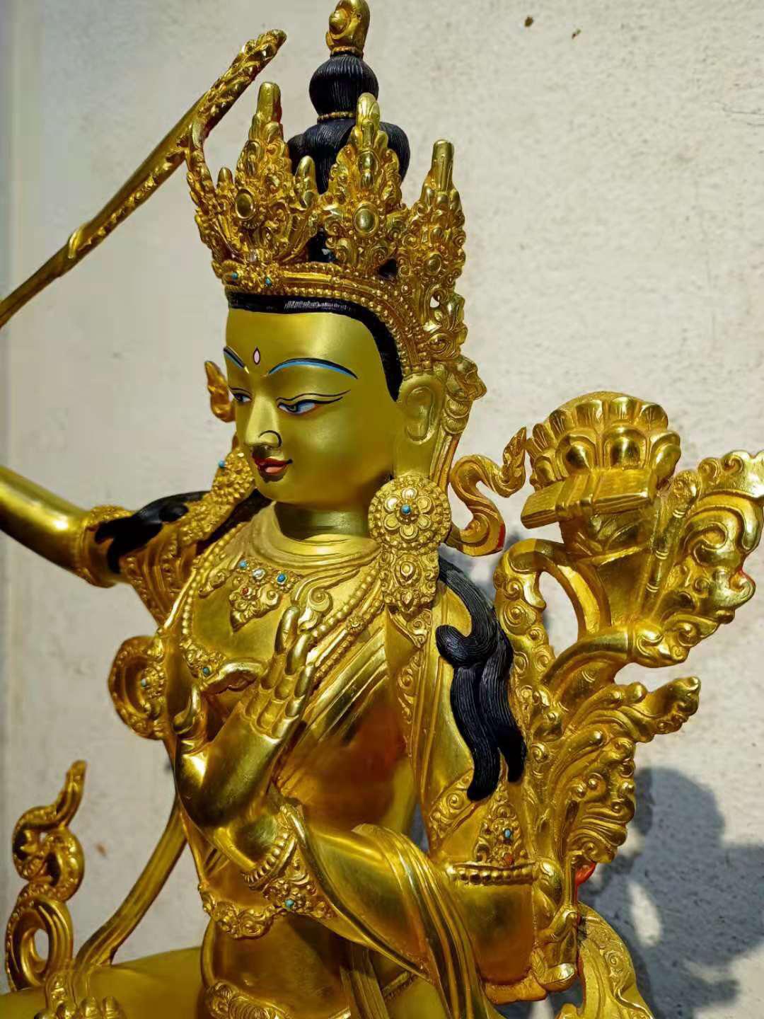 TÔN TƯỢNG VĂN THÙ SƯ LỢI BỒ TÁT NEPAL - 40CM