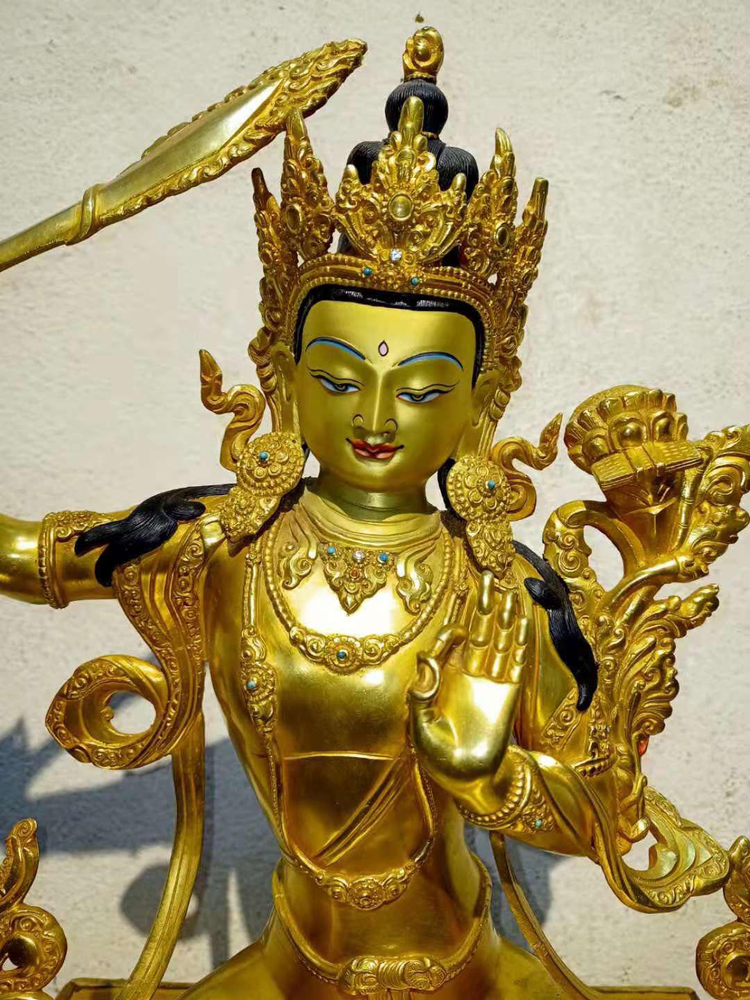TÔN TƯỢNG VĂN THÙ SƯ LỢI BỒ TÁT NEPAL - 40CM