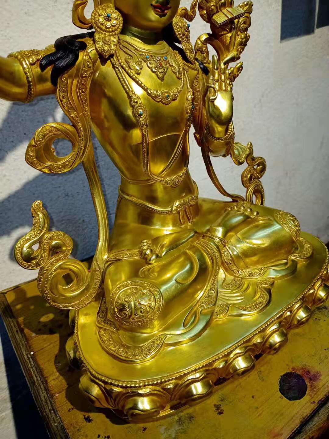 TÔN TƯỢNG VĂN THÙ SƯ LỢI BỒ TÁT NEPAL - 40CM