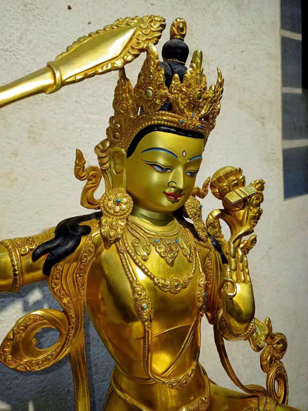 TÔN TƯỢNG VĂN THÙ SƯ LỢI BỒ TÁT NEPAL - 40CM