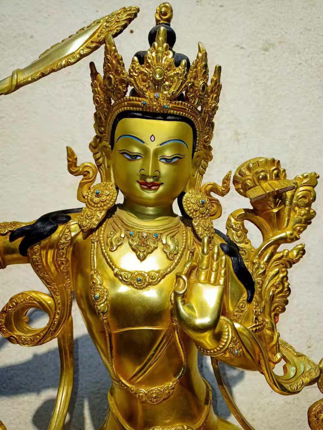 TÔN TƯỢNG VĂN THÙ SƯ LỢI BỒ TÁT NEPAL - 40CM