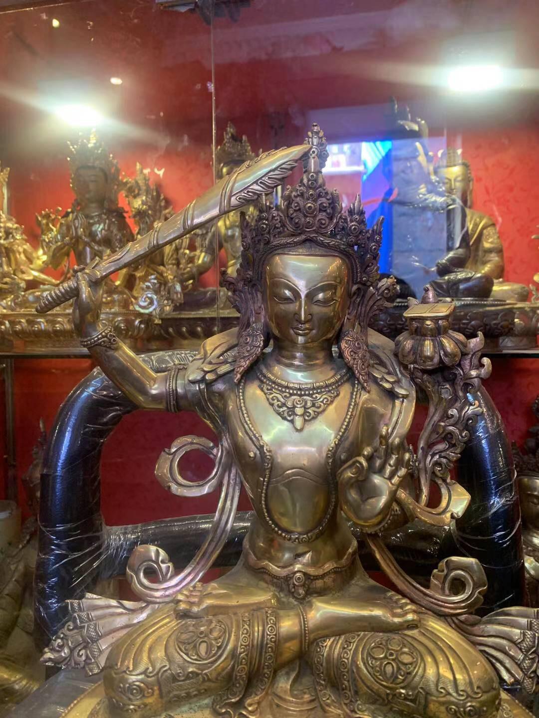 TÔN TƯỢNG VĂN THÙ SƯ LỢI BỒ TÁT NEPAL - 40CM