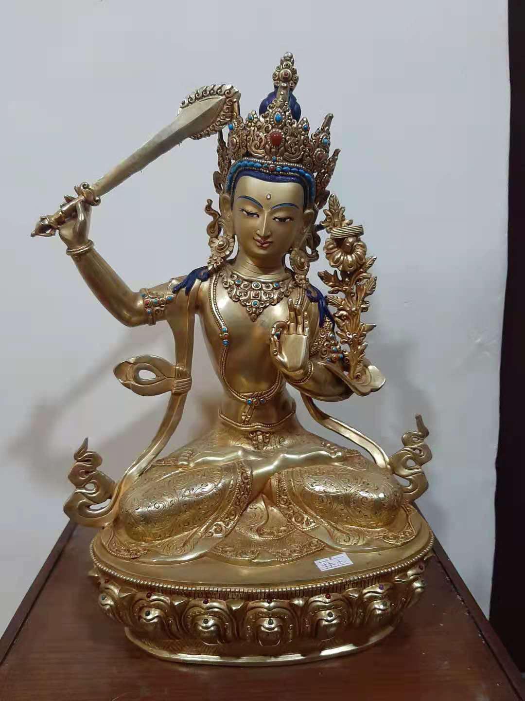 TÔN TƯỢNG VĂN THÙ SƯ LỢI BỒ TÁT NEPAL - 40CM