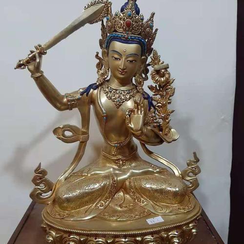 TÔN TƯỢNG VĂN THÙ SƯ LỢI BỒ TÁT NEPAL - 40CM