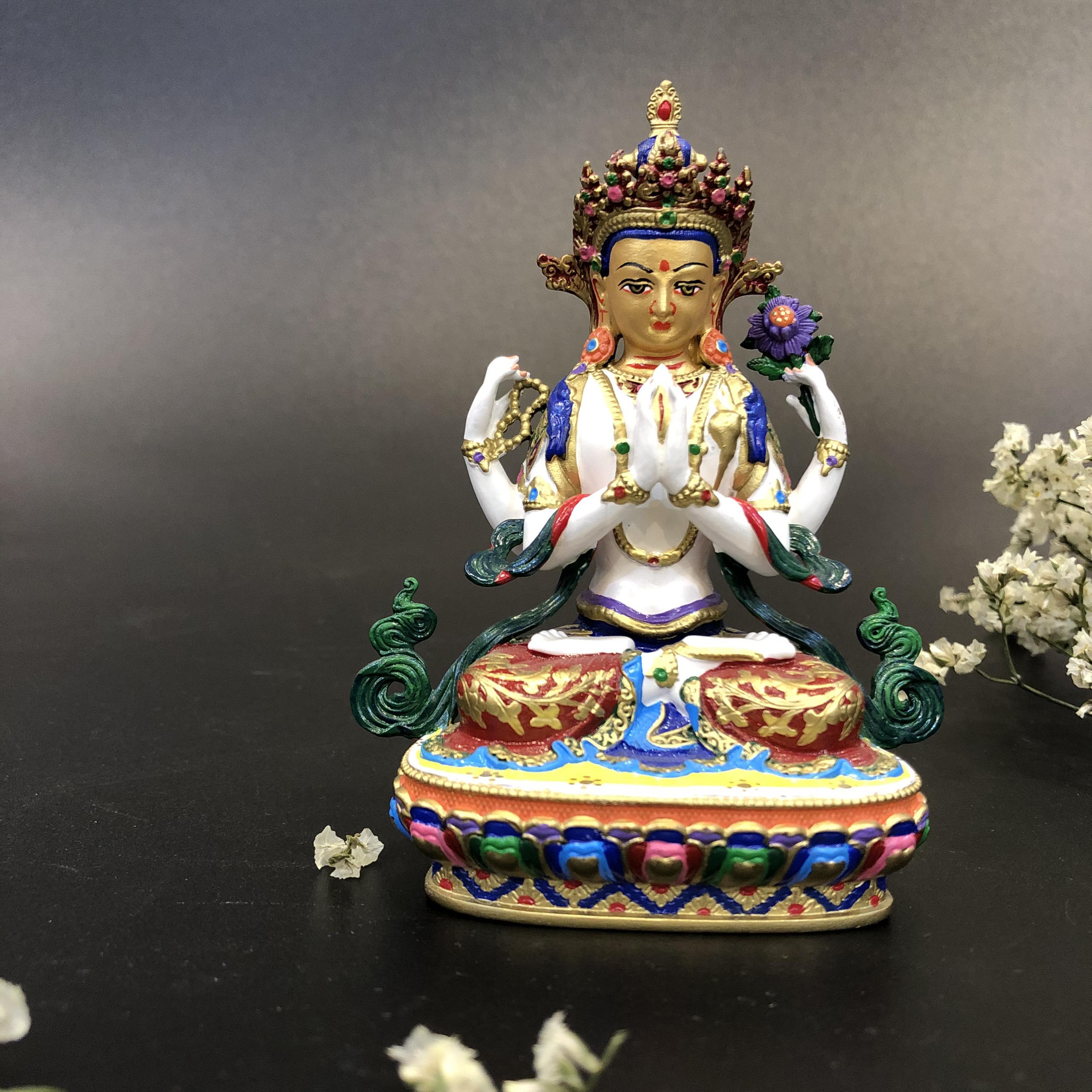 TÔN TƯỢNG ĐỒNG VẼ MÀU MINI 10CM