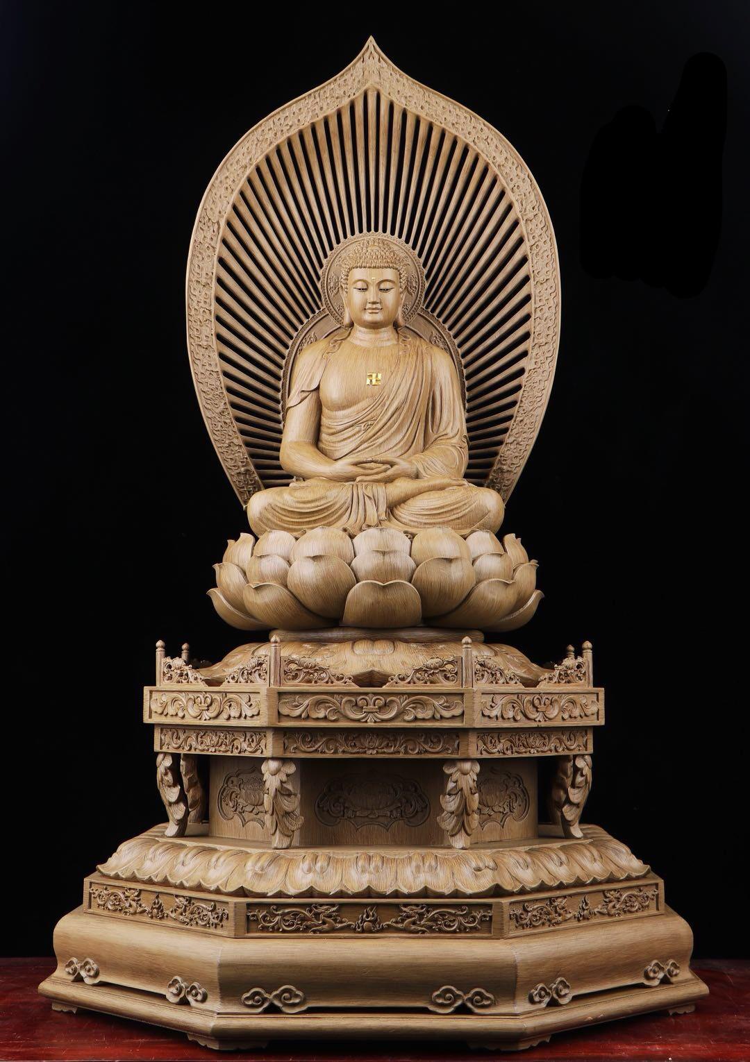 TAM THẾ PHẬT GỖ TRẦM 108CM