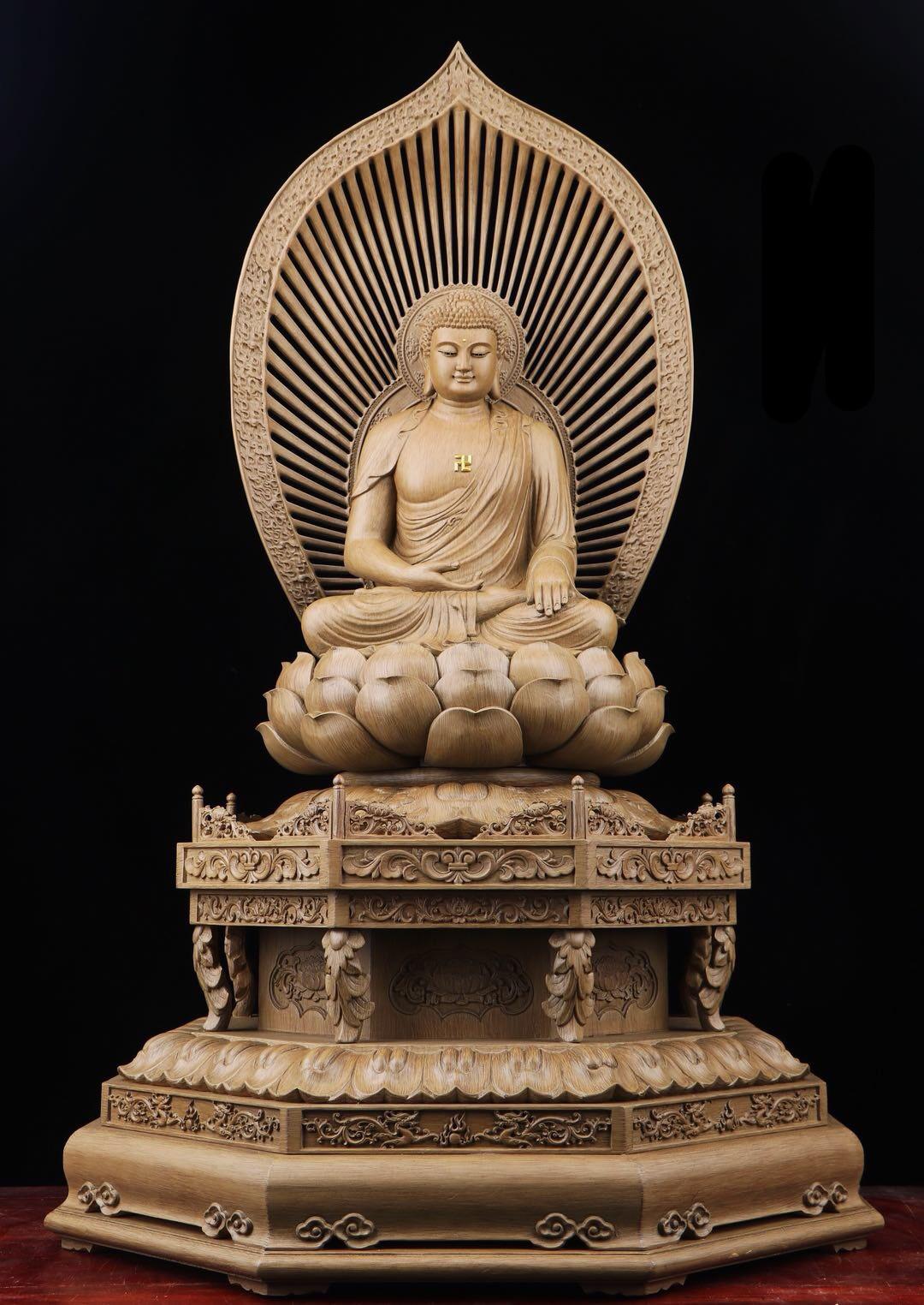 TAM THẾ PHẬT GỖ TRẦM 108CM