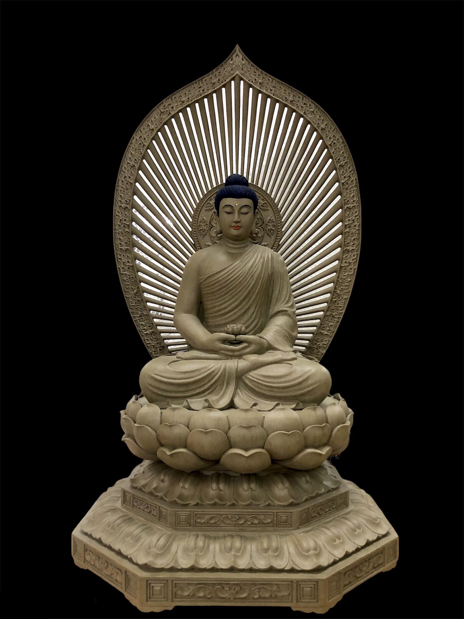 TAM THẾ PHẬT GỖ TRẦM DÓ HẢI NAM 108CM