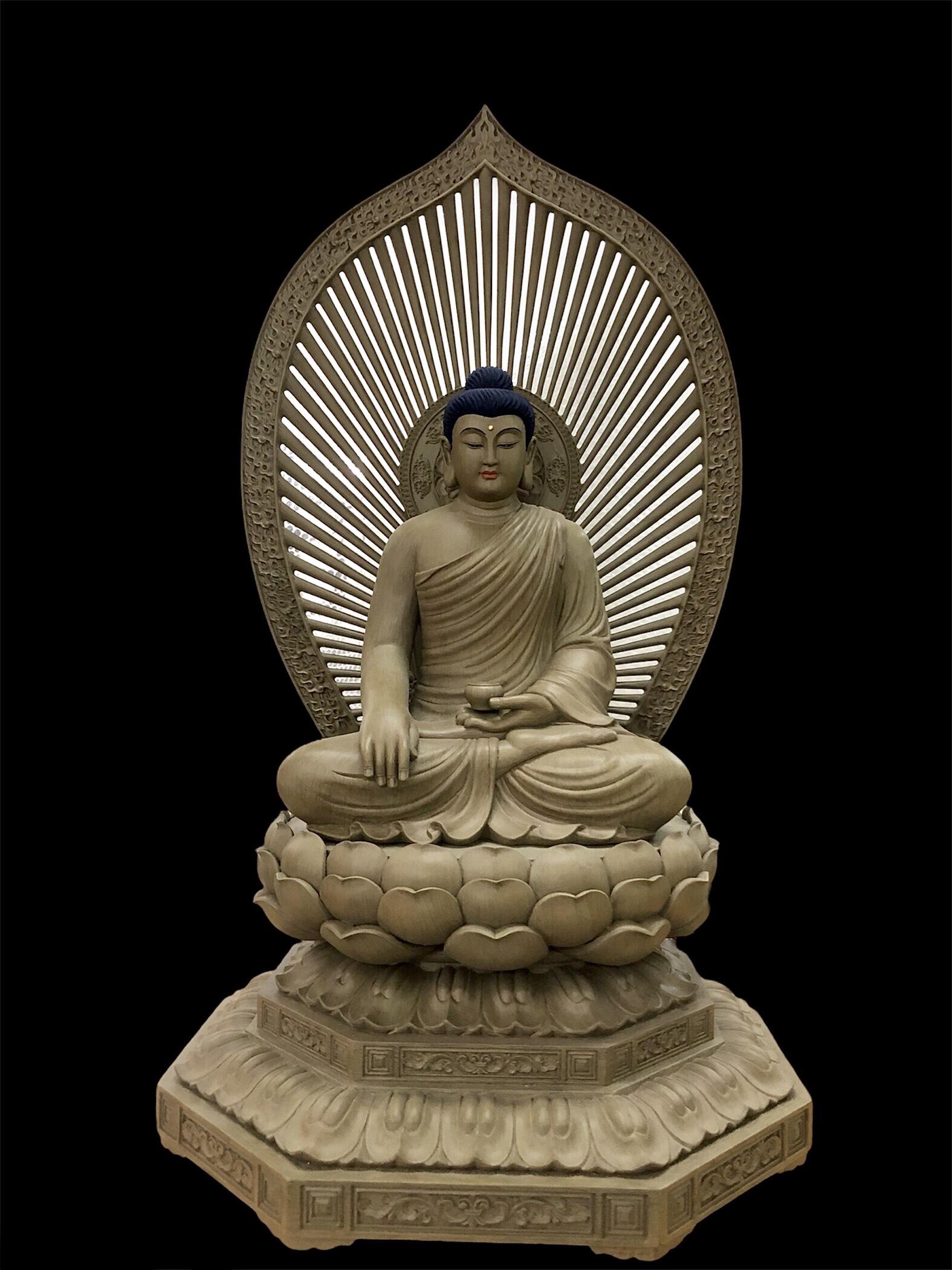TAM THẾ PHẬT GỖ TRẦM DÓ HẢI NAM 108CM