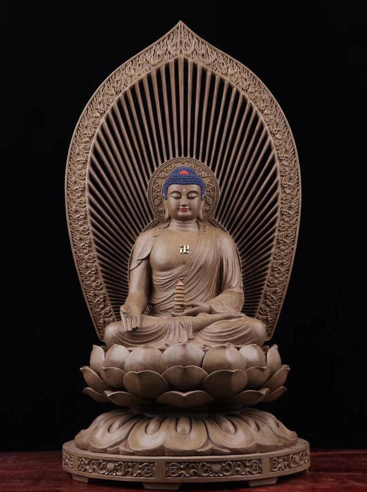 TAM THẾ PHẬT GỖ TRẦM DÓ HẢI NAM 97CM