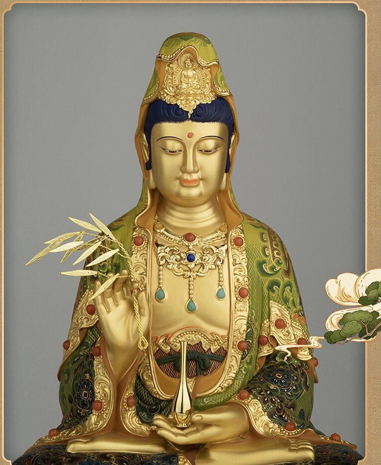 TÔN TƯỢNG QUAN ÂM BỒ TÁT ĐỒNG MẠ VÀNG