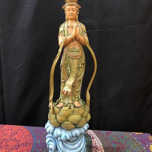 TÔN TƯỢNG QUAN ÂM BỒ TÁT ĐỒNG VẼ MÀU