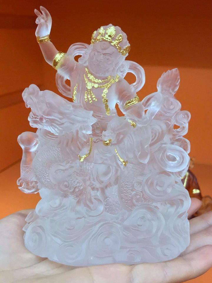 NGŨ BỘ THẦN TÀI LƯU LY THIẾP VÀNG 12CM