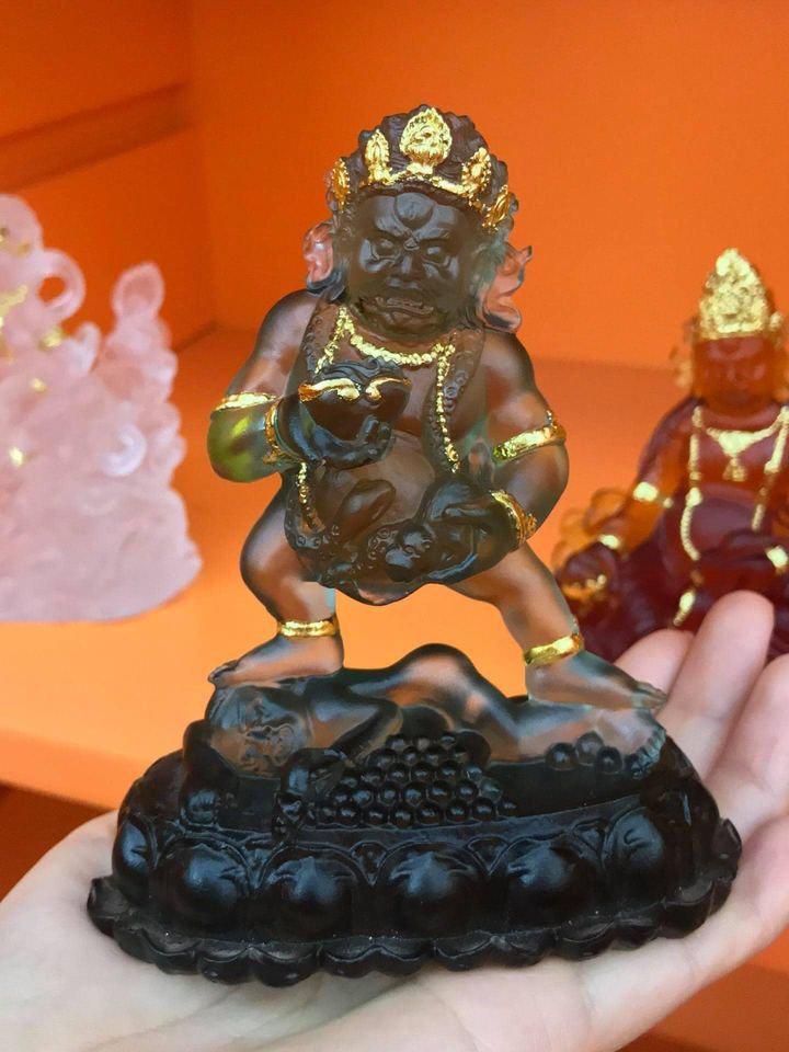 NGŨ BỘ THẦN TÀI LƯU LY THIẾP VÀNG 12CM