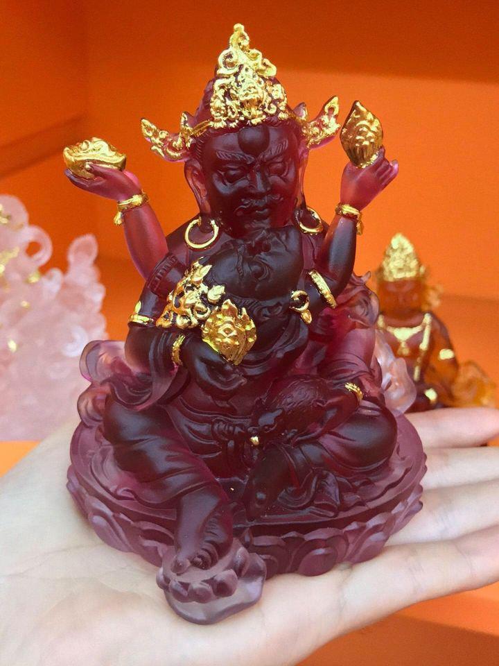 NGŨ BỘ THẦN TÀI LƯU LY THIẾP VÀNG 12CM