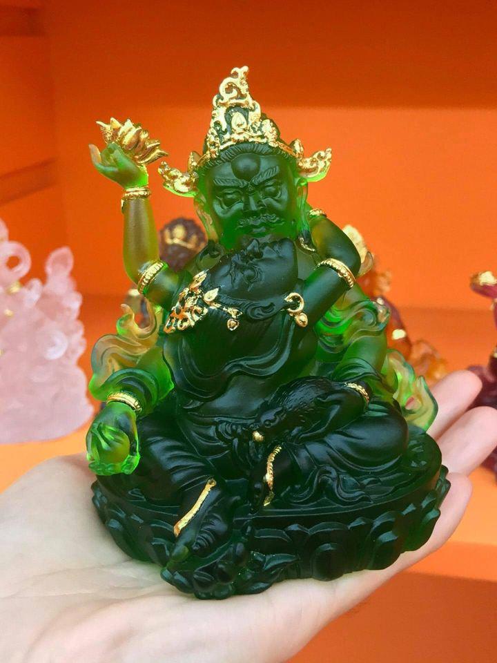 NGŨ BỘ THẦN TÀI LƯU LY THIẾP VÀNG 12CM