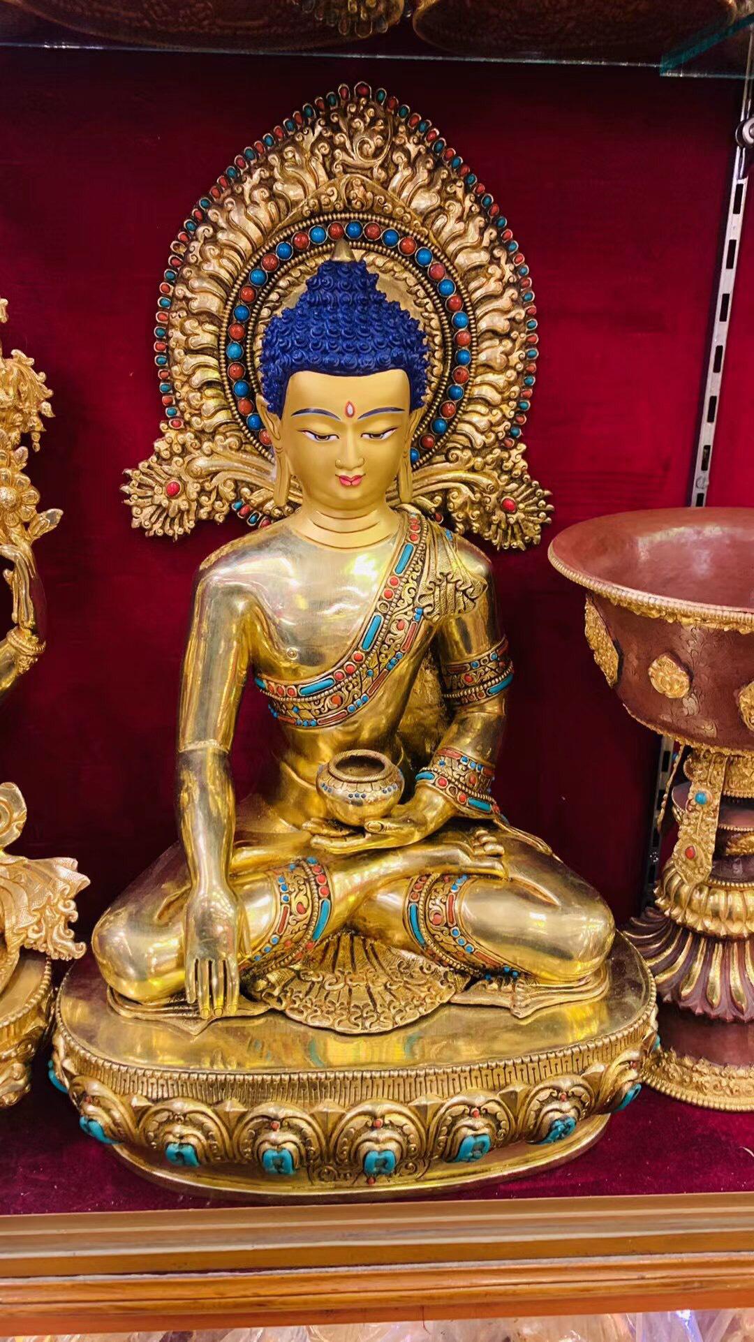 TÔN TƯỢNG ĐỨC THÍCH CA MÂU NI NEPAL CAO CẤP 55CM