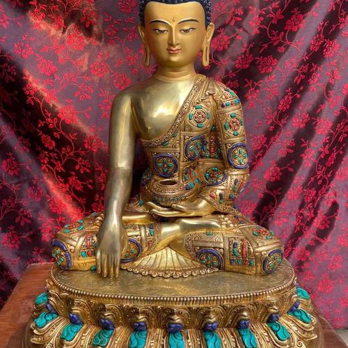 TÔN TƯỢNG THÍCH CA MÂU NI CAO CẤP DO DÒNG HỌ SHAKYA CHẾ TÁC 45CM