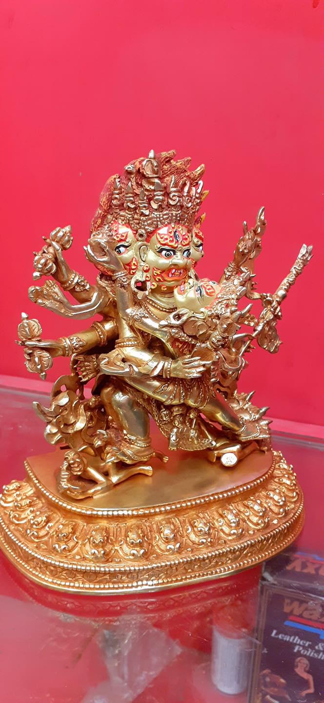 TÔN TƯỢNG NGÀI KIM CANG PHỔ BA-ĐỒNG MẠ VÀNG 33CM