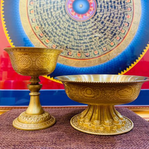 BỘ CHÉN CÚNG HỘ PHÁP ĐỒNG MẠ VÀNG IN BÁT CÁT TƯỜNG