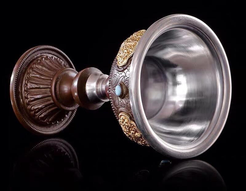 BỘ CHÉN CÚNG HỘ PHÁP ĐỒNG NÂU CẨN ĐÁ