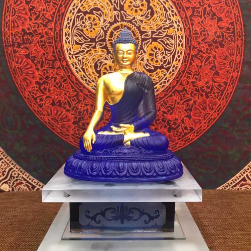 TÔN TƯỢNG THÍCH CA MÂU NI LƯU LY THẾP VÀNG 24K - 15CM