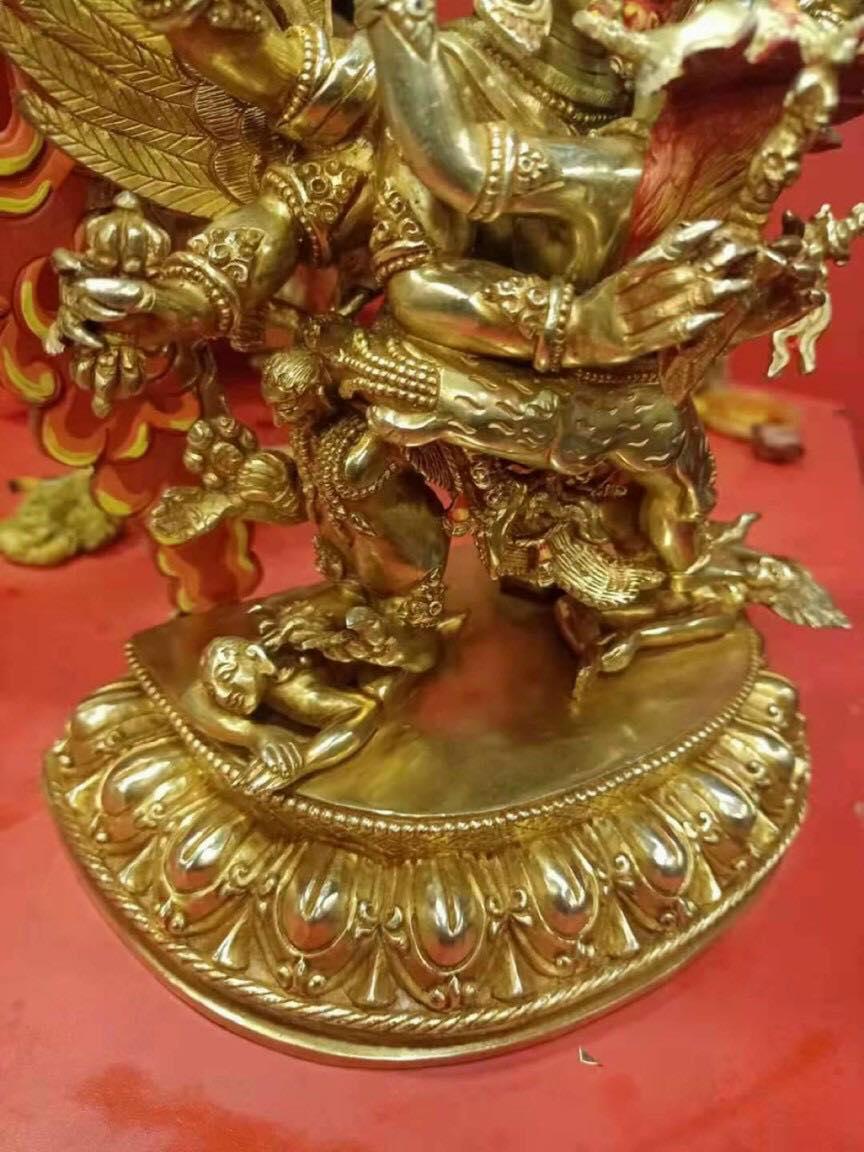 TÔN TƯỢNG NGÀI KIM CƯƠNG PHỔ BA -ĐỒNG MẠ VÀNG 33CM