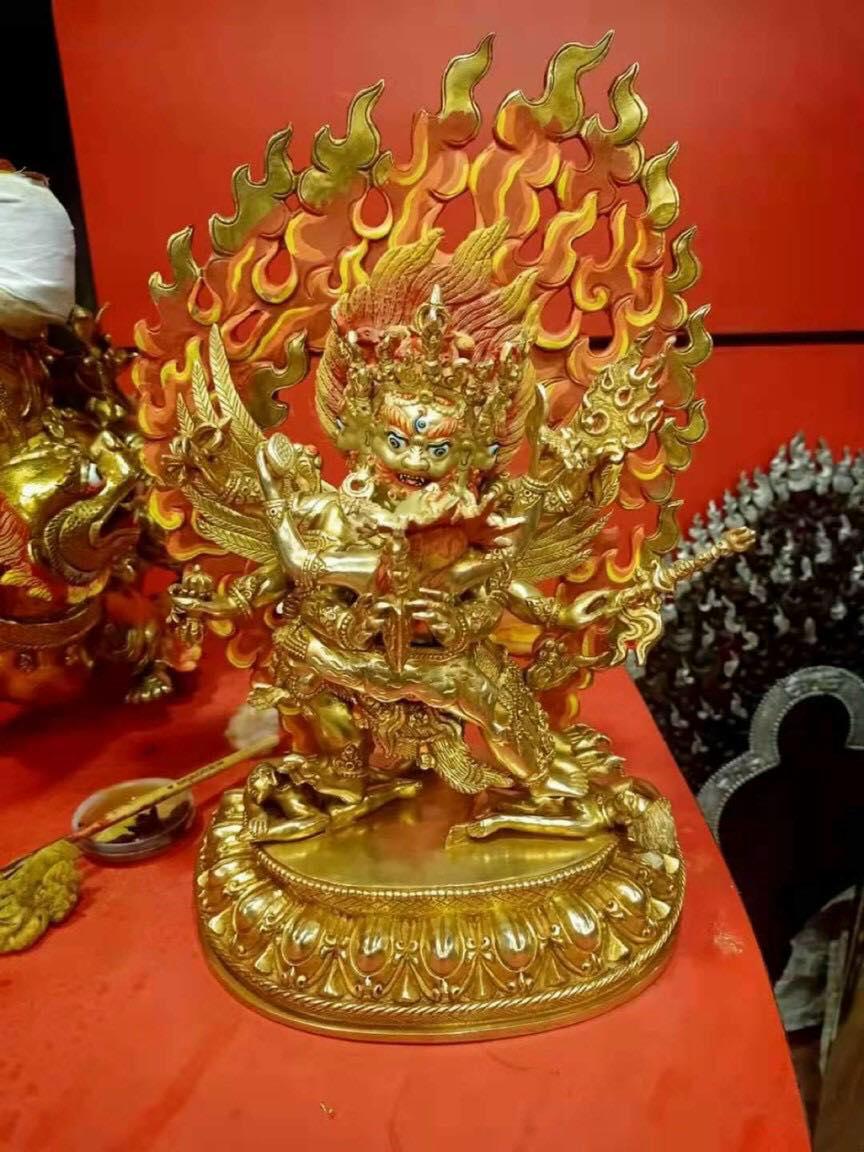 TÔN TƯỢNG NGÀI KIM CƯƠNG PHỔ BA -ĐỒNG MẠ VÀNG 33CM