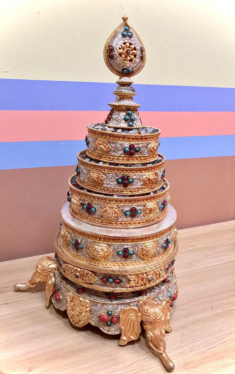 THÁP MANDALA TRÒN NEPAL ĐẦU VOI