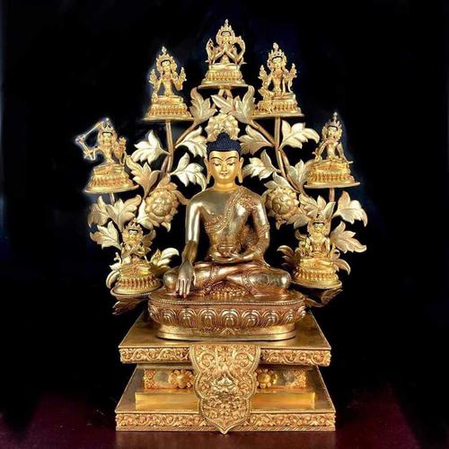 TÔN TƯỢNG THÍCH CA MÂU NI VÀ 7 VỊ BỒ TÁT XUNG QUANH NEPAL 52CM