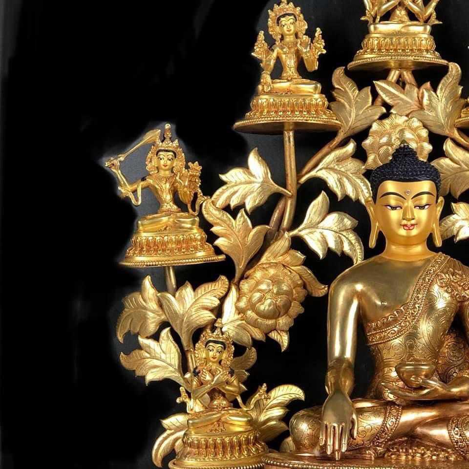 TÔN TƯỢNG THÍCH CA MÂU NI VÀ 7 VỊ BỒ TÁT XUNG QUANH NEPAL 52CM