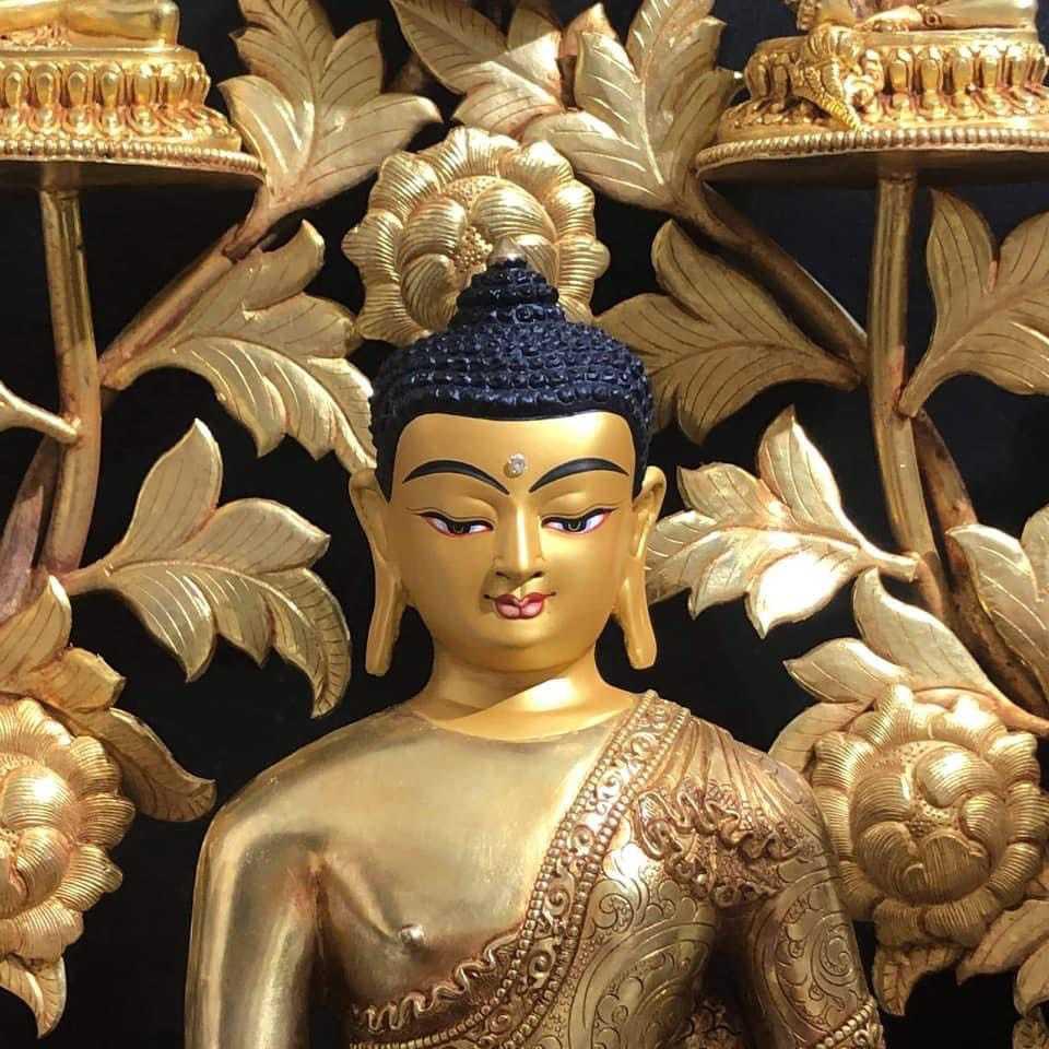 TÔN TƯỢNG THÍCH CA MÂU NI VÀ 7 VỊ BỒ TÁT XUNG QUANH NEPAL 52CM