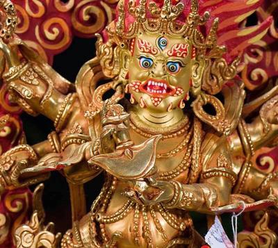 TÔN TƯỢNG NGÀI MAHAKALA-ĐỒNG MẠ VÀNG 