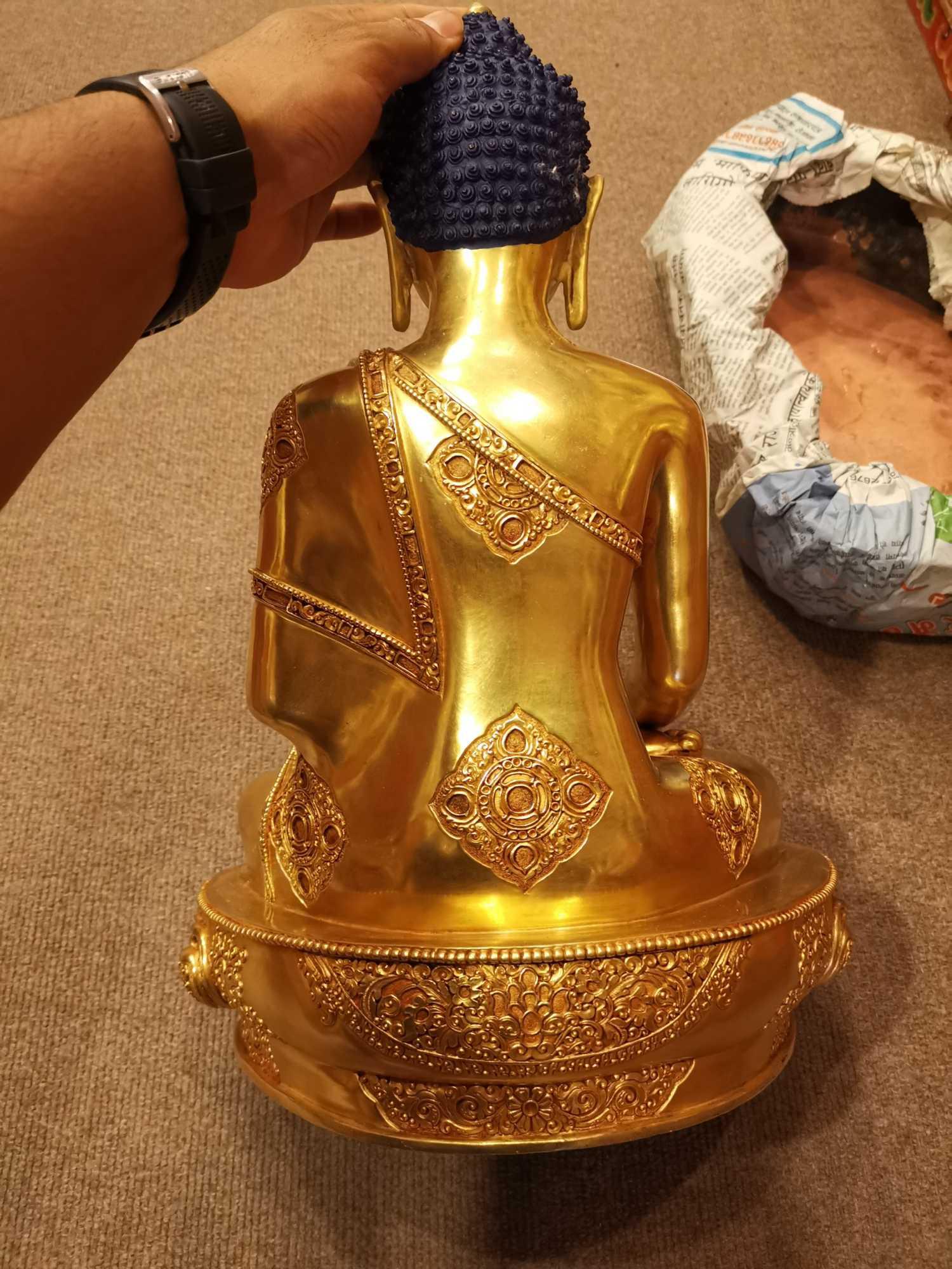 TÔN TƯỢNG THÍCH CA MÂU NI MẠ VÀNG CAO CẤP NEPAL 45CM