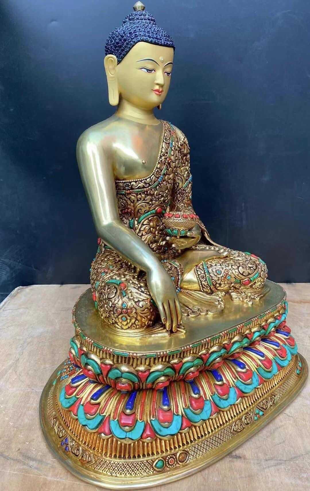 TÔN TƯỢNG THÍCH CA MÂU NI CAO CẤP NEPAL 45CM