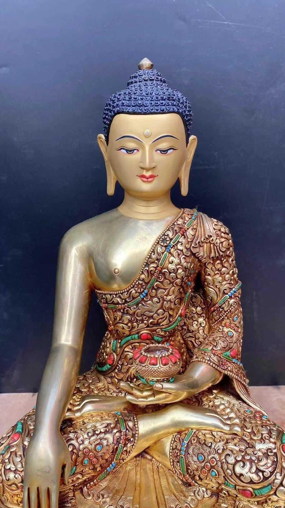 TÔN TƯỢNG THÍCH CA MÂU NI CAO CẤP NEPAL 45CM