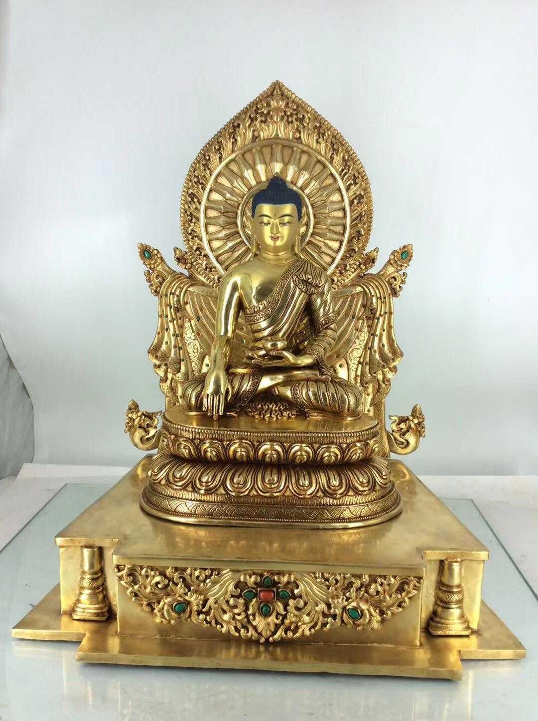 TÔN TƯỢNG THÍCH CA MÂU NI VÀ NGAI CAO CẤP NEPAL 48CM