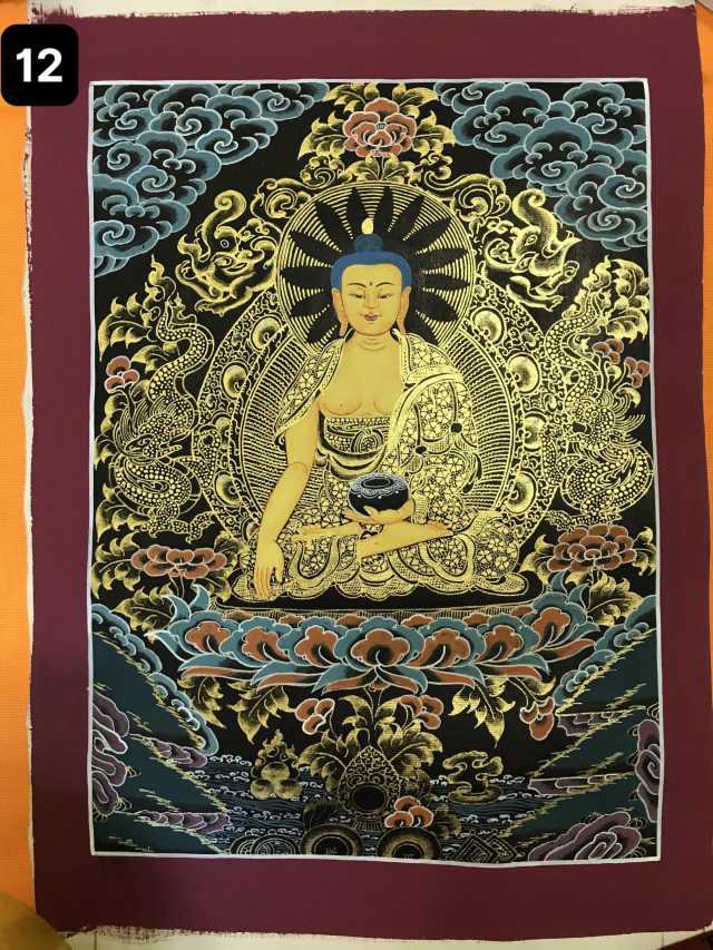 TRANH THANGKA MINI VẼ TAY NEPAL 100% - 25x35cm  