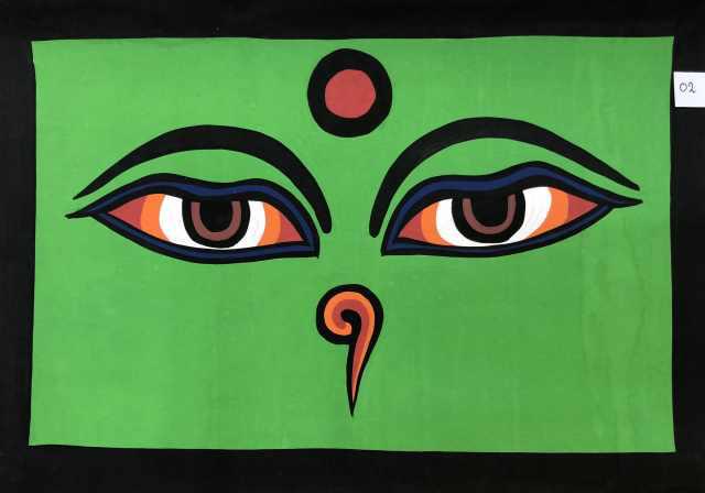 TRANH MANDALA NHÃN PHẬT VẼ TAY 100% NEPAL - 25x30cm