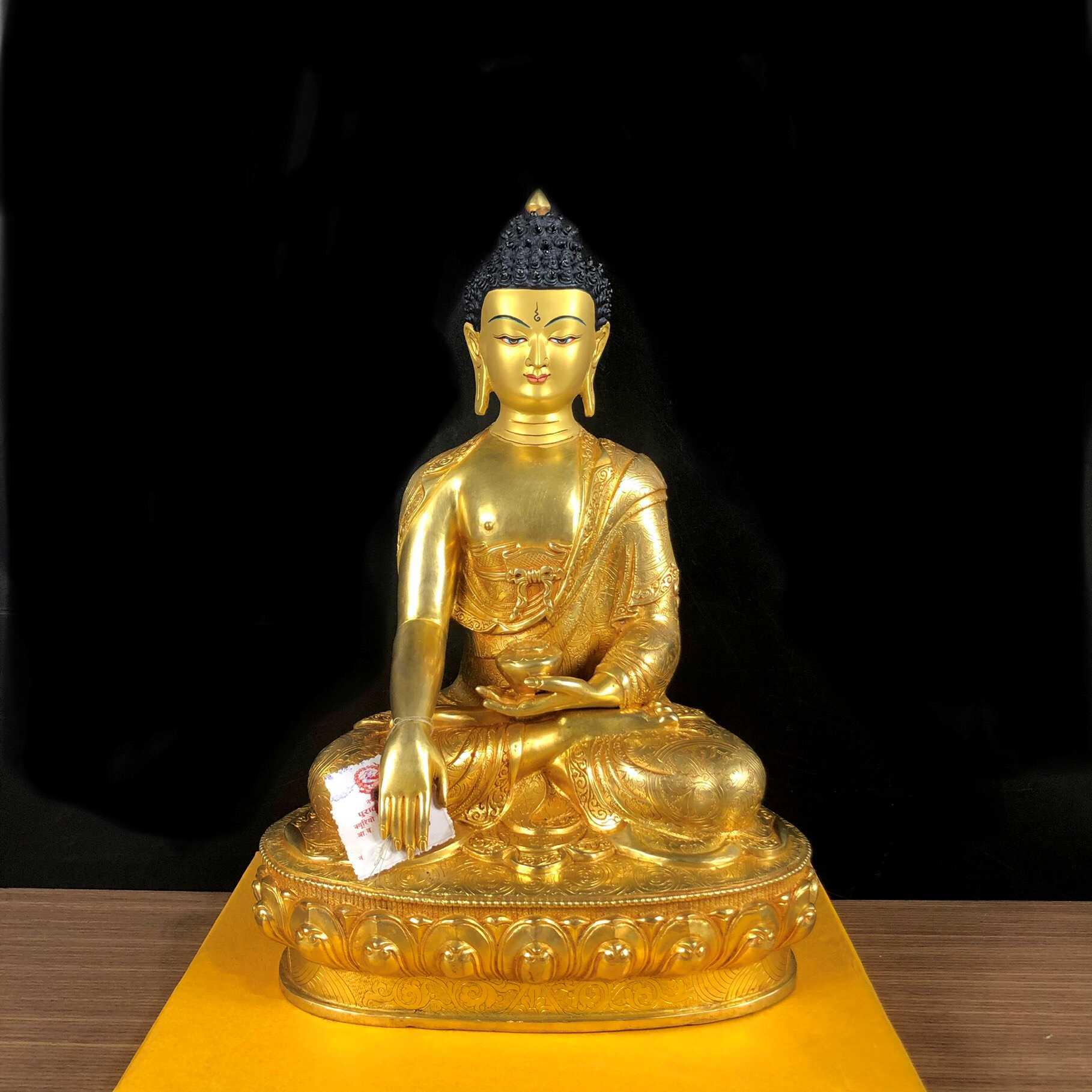TÔN TƯỢNG THÍCH CA MÂU NI VÀ NGAI NEPAL 60CM