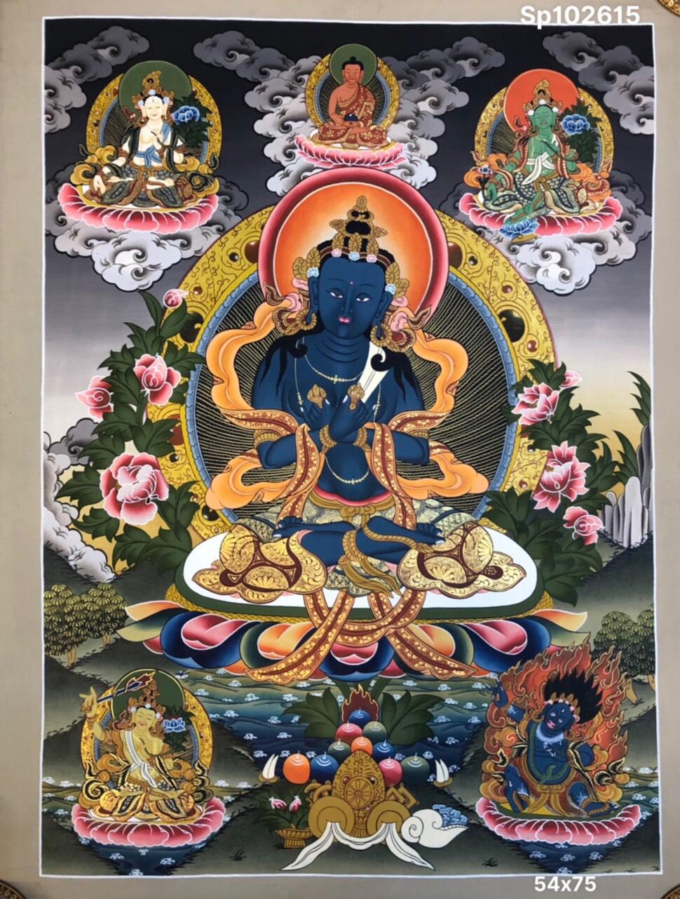 THANGKA VẼ TAY NEPAL ĐỨC PHẬT KIM CƯƠNG TỔNG TRÌ - VAJRADHARA