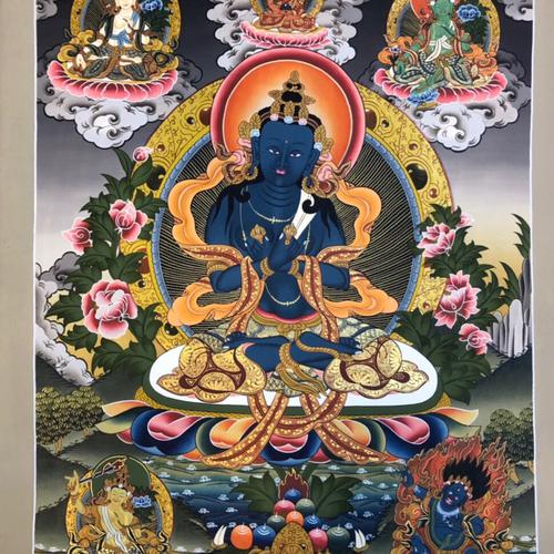 THANGKA VẼ TAY NEPAL ĐỨC PHẬT KIM CƯƠNG TỔNG TRÌ - VAJRADHARA