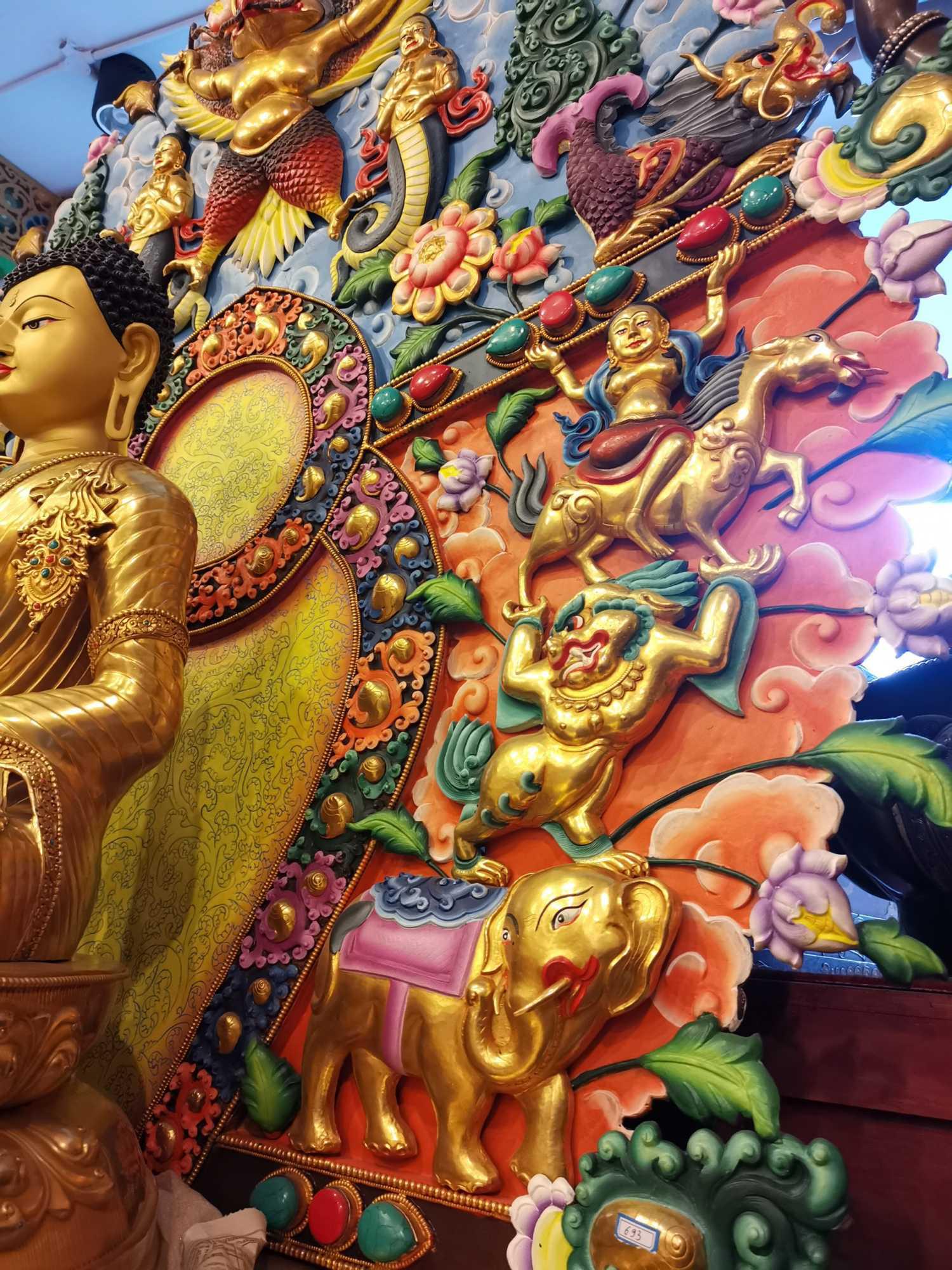 TÔN TƯỢNG THÍCH CA MÂU NI VÀ NGAI NEPAL CAO CẤP 160CM